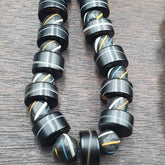 Antique Yemeni Agate Natural Rare pattern Banded Agate Bead Necklace BND-3